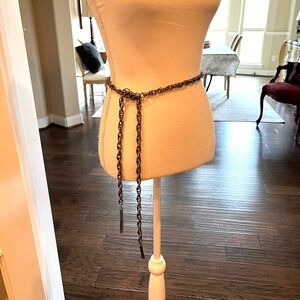 Chain link Belt Gun Metal Textured Chain link / Tassels  Black chain link belt